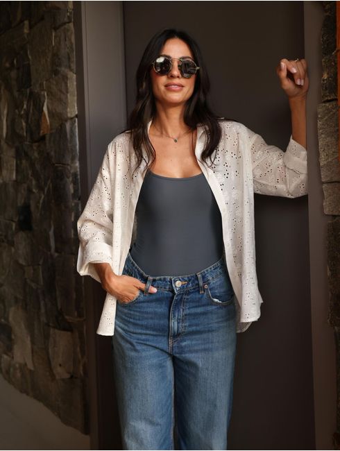 Camisa Off White Flora