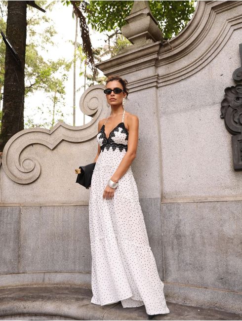 PRÉ-VENDA Vestido Poá Marli