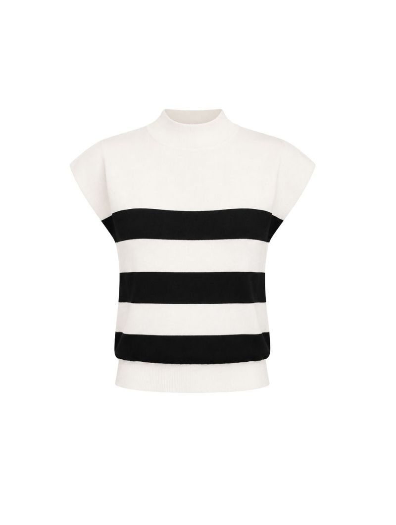 Blusa Branco Preto Hanna